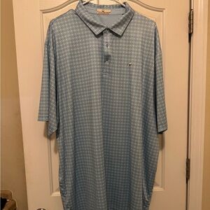 Cotton Brothers Sky Blue Polo Shirt with Star Print